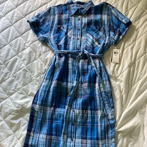 Ralph Lauren MIDI button front tie dress